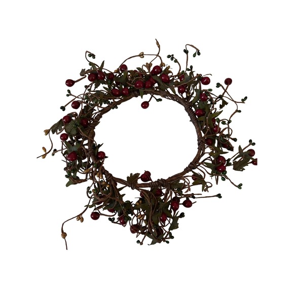 Pip Berry Candle Ring Wreath Rustic Farmhouse Decor - Picture 5 of 6